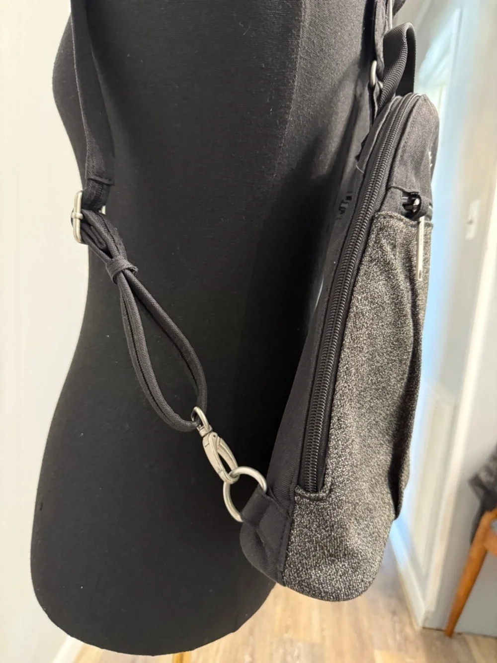 Unisex Baggallini Black and Heather Gray Convertible Backpack